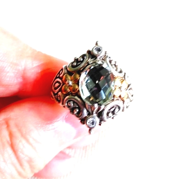 BARBARA BIXBY GREEN QUARTZ STERLING SILVER RING - Picture 3 of 10